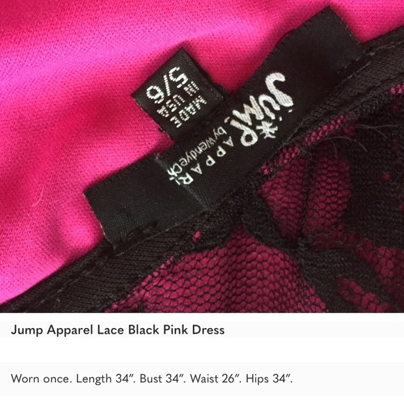 EUC Jump Apparel Lace Black Rose Red Cocktail Dance Party Dress - Picture 5 of 7